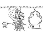 Coloriage Shimmer devant sa miroir