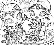 Coloriage Shimmer et Shine avec Nala et Tala et Zeta