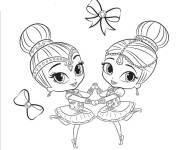 Coloriage Shimmer et Shine dansent au ballet