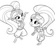 Coloriage Shimmer et Shine de pays de 1001 nuits