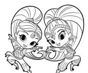 Coloriage Shimmer et Shine de pays de Zaramai