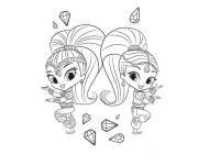 Coloriage Shimmer et Shine en chantant