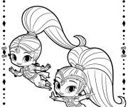 Coloriage et dessins gratuit Shimmer et Shine kawaii à imprimer