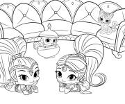 Coloriage Shimmer et Shine les genies jumelles de Leah