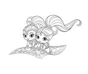 Coloriage Shimmer et Shine petit section