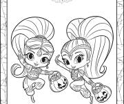 Coloriage Shimmer et Shine pour le Halloween