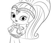 Coloriage Shimmer s&oelig;ur de Shine en noir et blanc