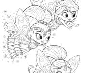 Coloriage Shimmer, Samira et Shine comme des f&eacute;es