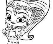 Coloriage Shine de Shimmer et Shine souriante