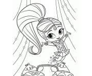 Coloriage Shine saute de joie de la s&eacute;rie Shimmer et Shine