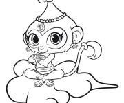Coloriage Singe Tala sur nuage de Shimmer et Shine