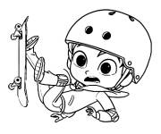 Coloriage Zac apprends le patinage de Shimmer et Shine