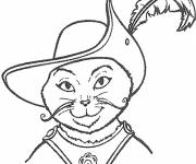 Coloriage Le chat Botté dans Shrek