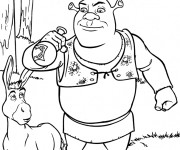 Coloriage Shrek boit la potion