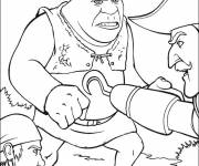 Coloriage Shrek contre les paysans