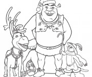 Coloriage Shrek en Noël