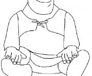 Coloriage Shrek est assis