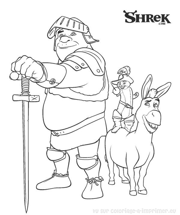 Coloriage et dessins gratuits Shrek est prêt pour le combat à imprimer