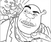 Coloriage Shrek joue avec sa fille
