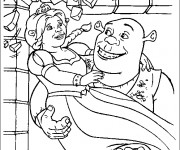 Coloriage Shrek sauve Fiona