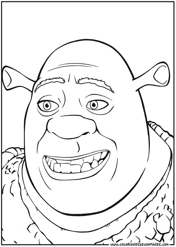 Coloriage et dessins gratuits Tête de Shrek à imprimer