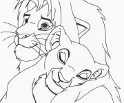 Coloriage Nala et le roi lion