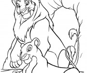 Coloriage Nala et Simba