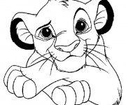 Coloriage Simba bébé