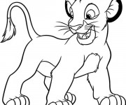 Coloriage et dessins gratuit Simba content à imprimer