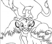 Coloriage Simba et son p&egrave;re