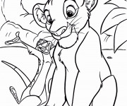 Coloriage Simba et Timon