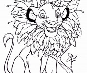 Coloriage Simba facile