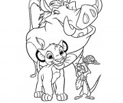 Coloriage Simba Pumba et Timon