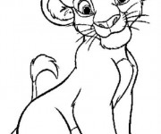 Coloriage Simba sourit