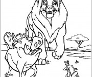 Coloriage Simba, Timon et Pumba en ligne
