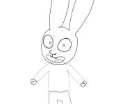 Coloriage et dessins gratuit Lapin aux longs oreilles facile à imprimer