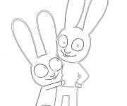 Coloriage et dessins gratuit Le c&acirc;lin de avec son fr&egrave;re à imprimer