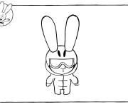 Coloriage Petit lapin Simon joue au Ski