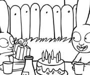 Coloriage et dessins gratuit Simon c&eacute;l&egrave;bre son anniversaire à imprimer