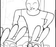 Coloriage Simon el les petits lapins aux oreilles de dessin anim&eacute;
