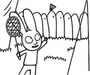 Coloriage et dessins gratuit Simon en jouant le Badminton à imprimer