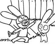 Coloriage et dessins gratuit Simon et Gaspard portant l'infirme de superh&eacute;ros à imprimer