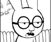 Coloriage Simon petit lapin aux oreilles