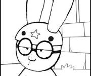 Coloriage Simon petit lapin sur scooter