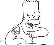 Coloriage Bart Simpson avec un tatou