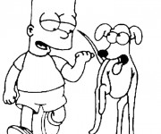 Coloriage et dessins gratuit Chien de Simpson à imprimer