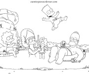 Coloriage et dessins gratuit Famille Simpson à imprimer