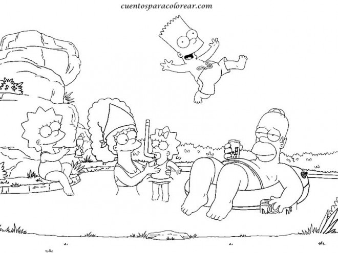Coloriage et dessins gratuits Famille Simpson à imprimer