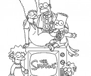 Coloriage Famille Simpson à imprimer