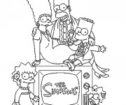 Coloriage Famille Simpson &agrave; imprimer